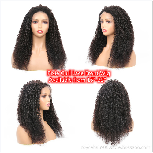 12A Fumi Super Double Drawn Raw Virgin Cuticle Aligned Short Curly Pixie Cut Human Hair Fringe Wigs with Bang For Black Women